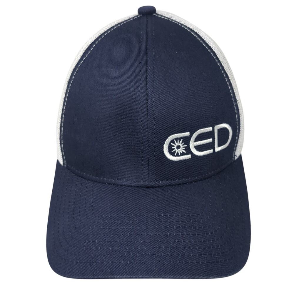CED Snapback Trucker Hat Blue One Size Adjustable Mesh Back Embroidered BMP